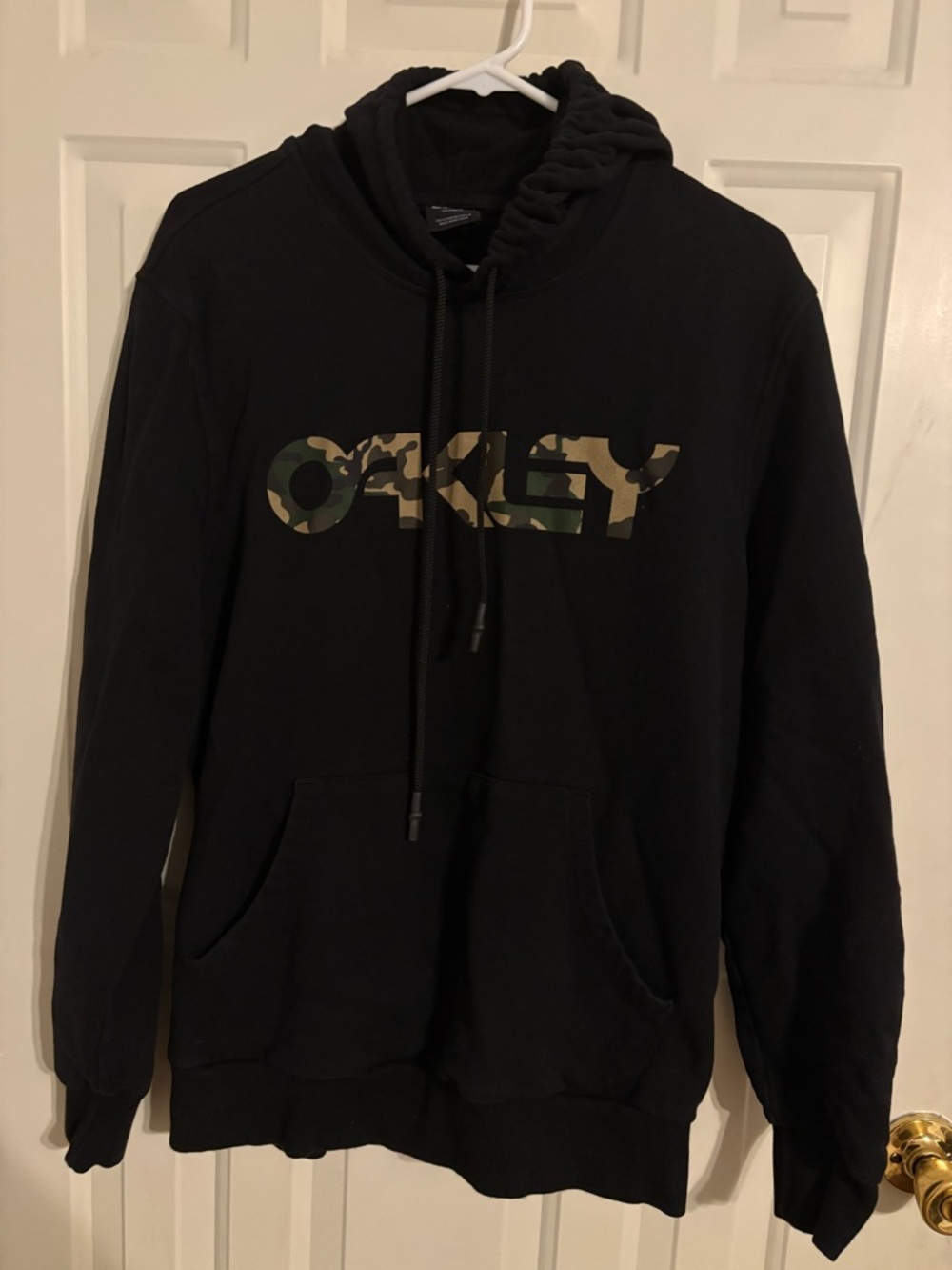 Oakley Black Hoodie with Camo Logo Print